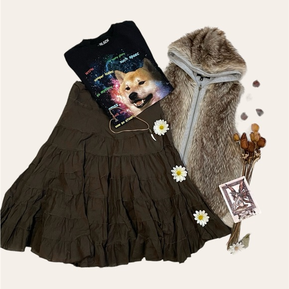 Y2k Faux fur furry hooded reversible sweater vest - Picture 14 of 17